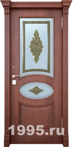 Металлические двери с витражами в коттедж Металлические двери с витражами в коттедж